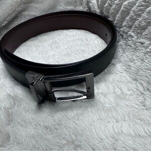 Perry Ellis Mens Reversible Faux Leather Belt 42" Black & Brown NWT